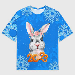 Футболка оверсайз мужская Символ 2023 года - кролик, цвет: 3D-принт
