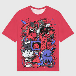 Футболка оверсайз мужская Монстрики графитти, цвет: 3D-принт