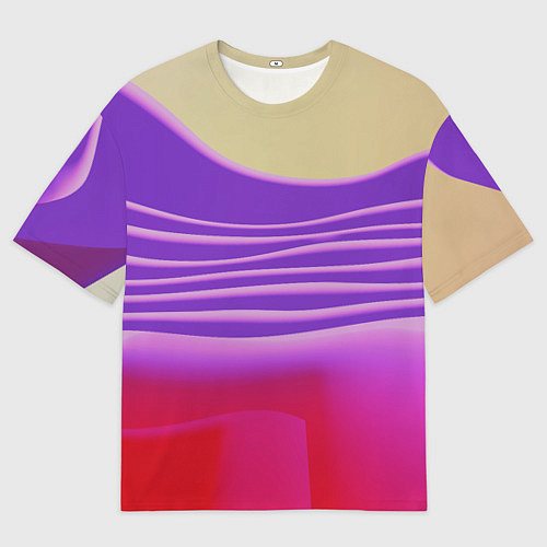 Мужская футболка оверсайз Волнообразные листы разных цветов / 3D-принт – фото 1