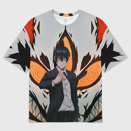 Мужская футболка оверсайз Демон лис и Аки / 3D-принт – фото 1