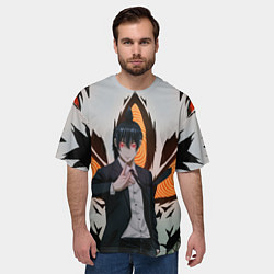 Футболка оверсайз мужская Демон лис и Аки, цвет: 3D-принт — фото 2