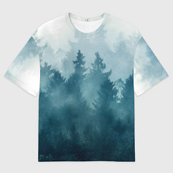 Мужская футболка оверсайз Лес градиент