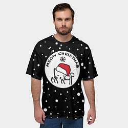 Футболка оверсайз мужская Котячий Новый Год, цвет: 3D-принт — фото 2