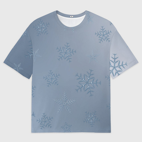 Мужская футболка оверсайз Серый снег / 3D-принт – фото 1