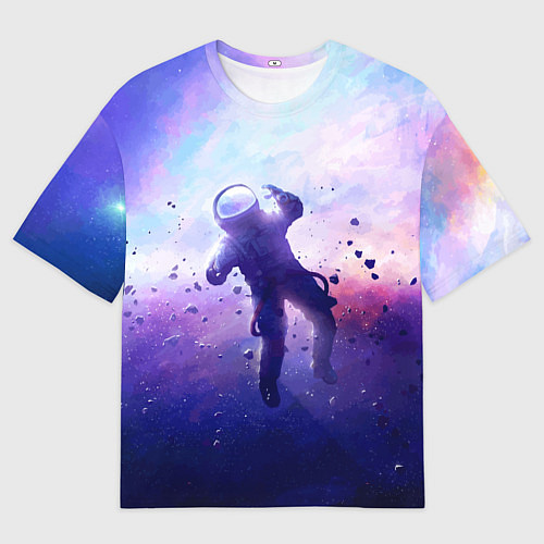 Мужская футболка оверсайз Космонавт в безвоздушном пространстве / 3D-принт – фото 1