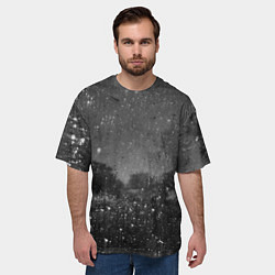 Футболка оверсайз мужская Абстрактная тьма и следы белой краски, цвет: 3D-принт — фото 2
