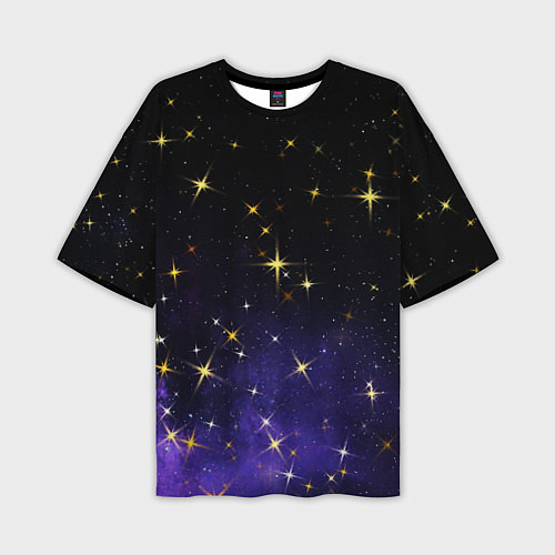 Мужская футболка оверсайз Сияющие звёзды вселенной / 3D-принт – фото 1