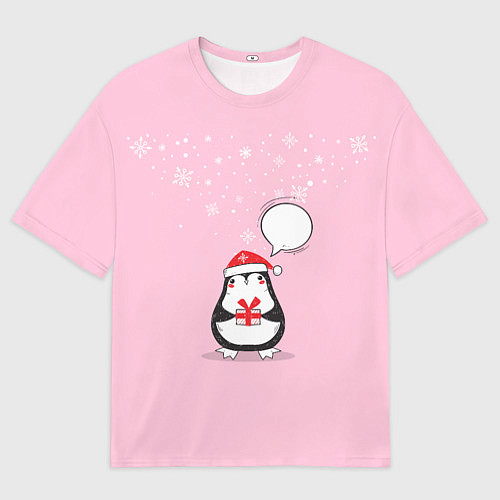 Мужская футболка оверсайз New year pinguin / 3D-принт – фото 1