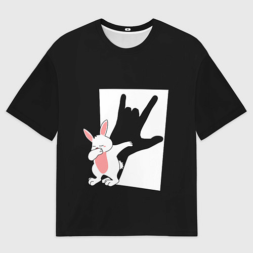 Мужская футболка оверсайз Тень дабающего кролика / 3D-принт – фото 1
