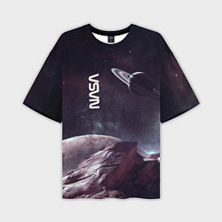 Мужская футболка оверсайз Космический пейзаж - Saturn - Nasa