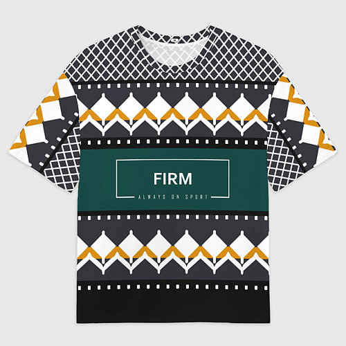 Мужская футболка оверсайз FIRM ретро свитер / 3D-принт – фото 1