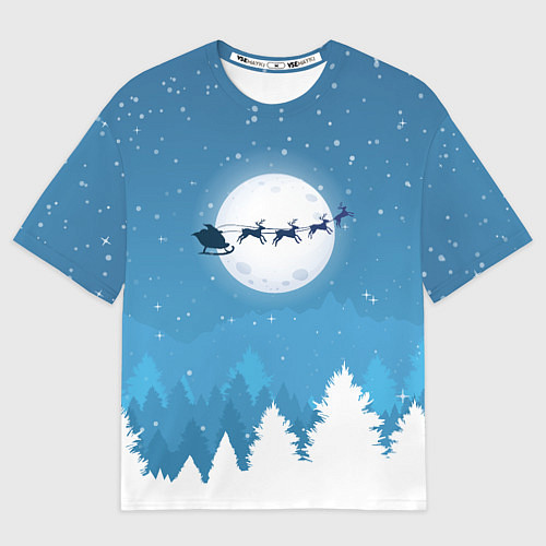 Мужская футболка оверсайз Новогодняя сказка дед мороз / 3D-принт – фото 1