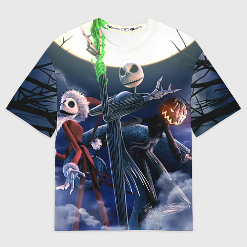 Мужская футболка оверсайз Кошмар перед Рождеством - санта / 3D-принт – фото 1