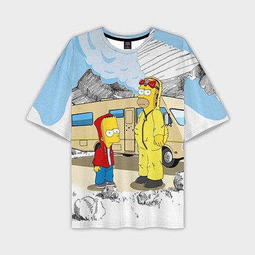 Мужская футболка оверсайз Барт Симпсон и его папаша / 3D-принт – фото 1