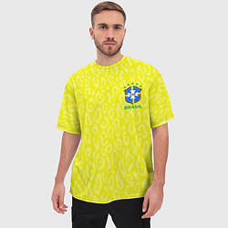 Футболка оверсайз мужская Форма сборной Бразилии ЧМ 2022, цвет: 3D-принт — фото 2
