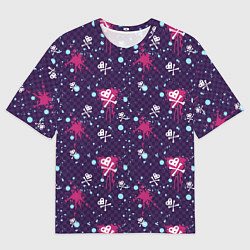 Мужская футболка оверсайз Сердце-череп