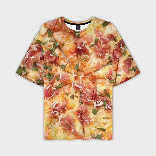 Мужская футболка оверсайз Вкусная пицца / 3D-принт – фото 1