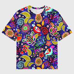 Футболка оверсайз мужская Multicolored floral patterns, цвет: 3D-принт