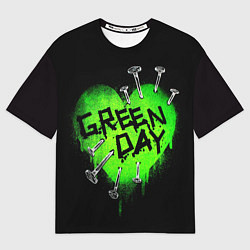 Футболка оверсайз мужская Green day heart nails, цвет: 3D-принт