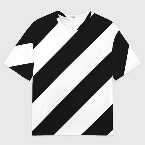 Мужская футболка оверсайз Черно-белые полосы / 3D-принт – фото 1