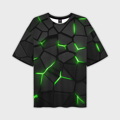 Мужская футболка оверсайз Green neon steel / 3D-принт – фото 1