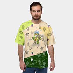 Футболка оверсайз мужская Кактус и кактусы, цвет: 3D-принт — фото 2