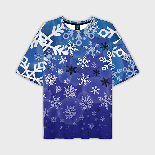 Мужская футболка оверсайз Сказочный снегопад / 3D-принт – фото 1