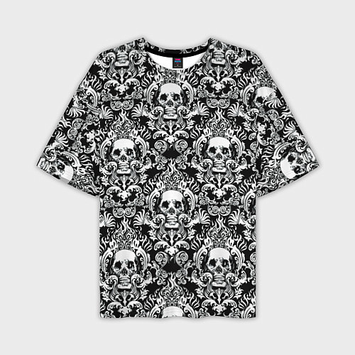 Мужская футболка оверсайз Textured skulls / 3D-принт – фото 1