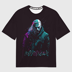 Футболка оверсайз мужская Ведьмак в неоновом стиле, цвет: 3D-принт