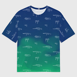 Мужская футболка оверсайз Стволы автоматы паттерн