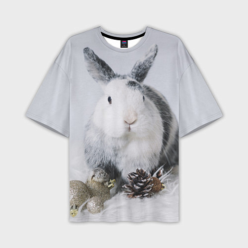 Мужская футболка оверсайз Кролик с шишками и игрушками / 3D-принт – фото 1