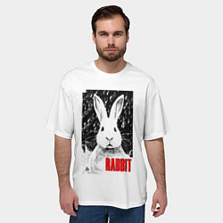 Футболка оверсайз мужская Строгий кролик, цвет: 3D-принт — фото 2