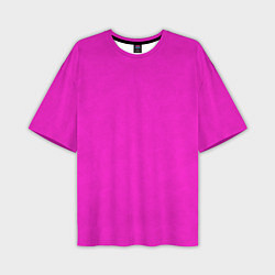 Мужская футболка оверсайз Розовый фуксиевый текстурированный