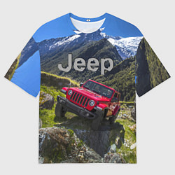 Мужская футболка оверсайз Chrysler Jeep Wrangler Rubicon - горы