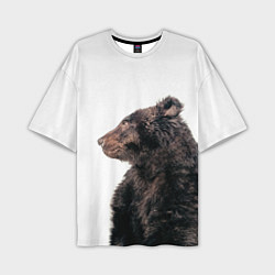 Мужская футболка оверсайз Медведь в профиль