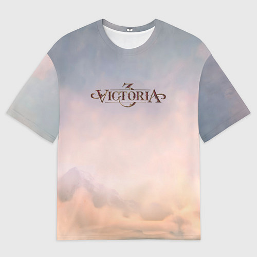 Мужская футболка оверсайз Victoria 3 на фоне облаков / 3D-принт – фото 1
