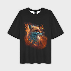 Мужская футболка оверсайз Огненная лиса