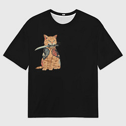 Мужская футболка оверсайз Yakuza cat