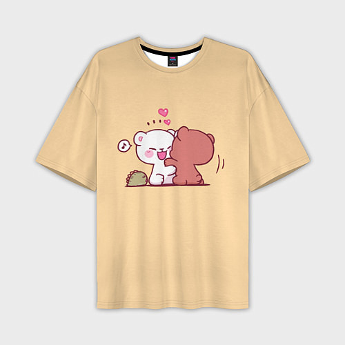 Мужская футболка оверсайз Плюшевые медвежьи объятия / 3D-принт – фото 1