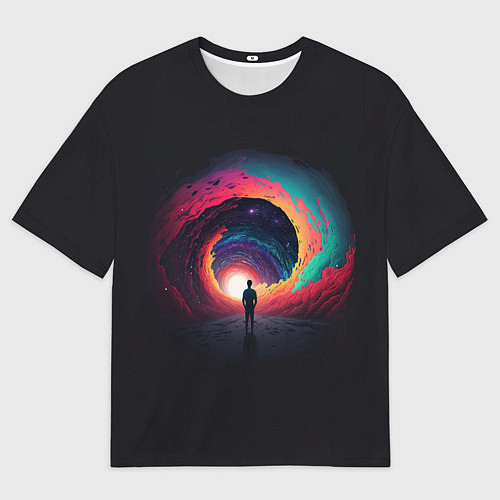 Мужская футболка оверсайз На пути к новым мирам / 3D-принт – фото 1