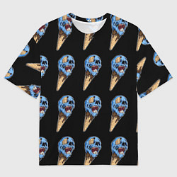 Мужская футболка оверсайз Мороженое зомби рожок
