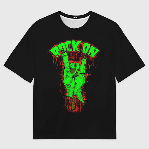 Мужская футболка оверсайз Rock on zombie / 3D-принт – фото 1