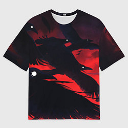Мужская футболка оверсайз Пикирующие вороны
