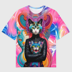 Мужская футболка оверсайз Молодая модница - нейросеть