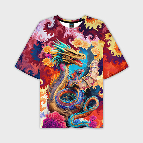 Мужская футболка оверсайз Japan dragon - irezumi - tattoo - art / 3D-принт – фото 1