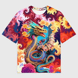 Мужская футболка оверсайз Japan dragon - irezumi - tattoo - art