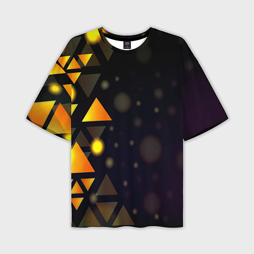 Мужская футболка оверсайз Светящиеся треугольники боко / 3D-принт – фото 1