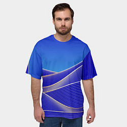 Футболка оверсайз мужская Волновая растровая композиция, цвет: 3D-принт — фото 2