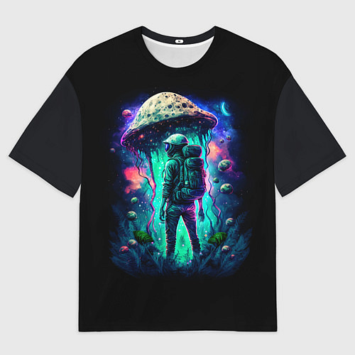 Мужская футболка оверсайз Подводный мир и человек с рюкзаком / 3D-принт – фото 1