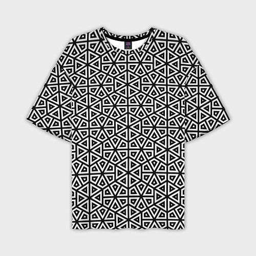 Мужская футболка оверсайз Ромбическо-треугольная абстракция / 3D-принт – фото 1
